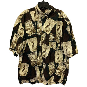 Outdoor Life Mens XL Short Sleeve Fishing Fisherman Cotton Button Down Shirt