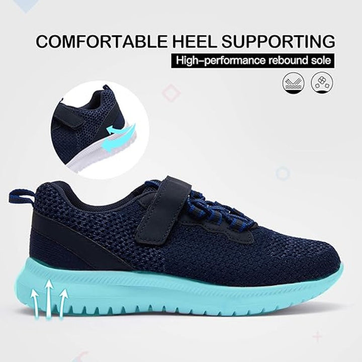 Runside Little Boys Size 12 Navy Sneakers Lace Up Hook Loop Fastener Shoes