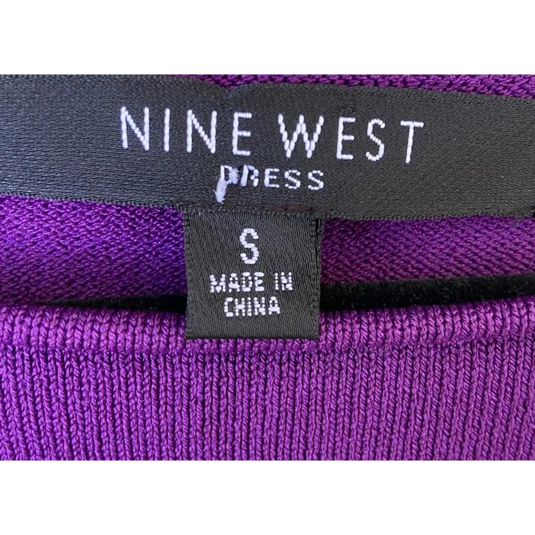 New Nine West Womens Small Color Block Stripe 3/4 Sleeve Sheath Dress