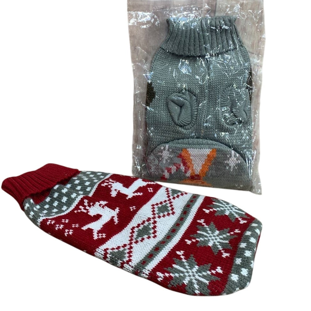 Pair of New Small Cat or Dog Warm Turtleneck 10" Long Pet Sweaters
