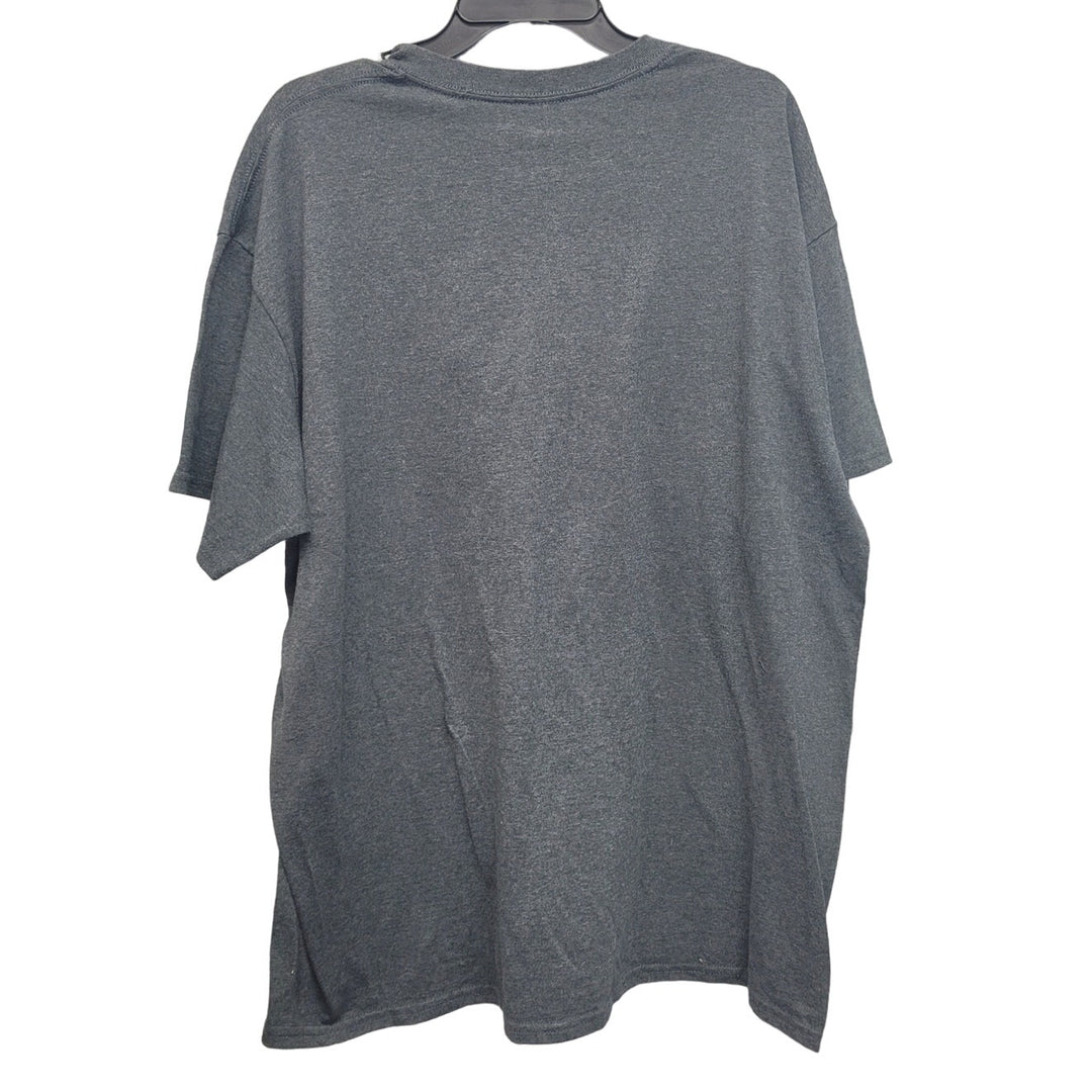 Gildan Mens XL PolyCotton Dodge Dark Gray Short Sleeve Crew Neck Tee Shirt