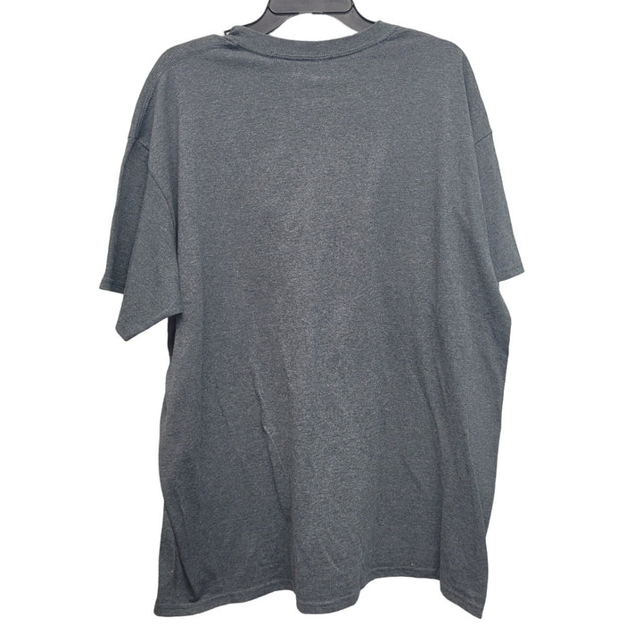 Gildan Mens XL PolyCotton Dodge Dark Gray Short Sleeve Crew Neck Tee Shirt