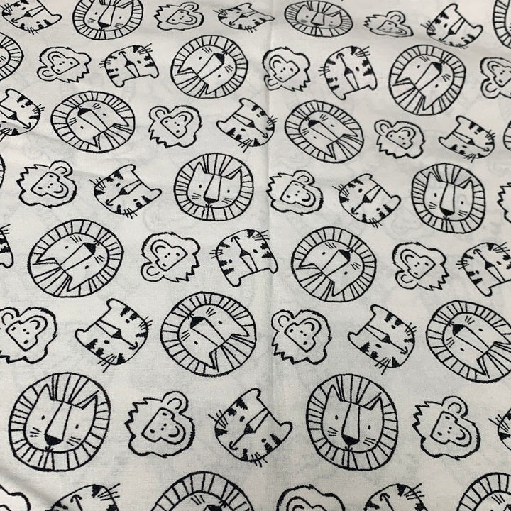 3.5 Yds Fabric Traditions Zoo Tiger Lion Monkey Animal Cotton Quilting Fabric