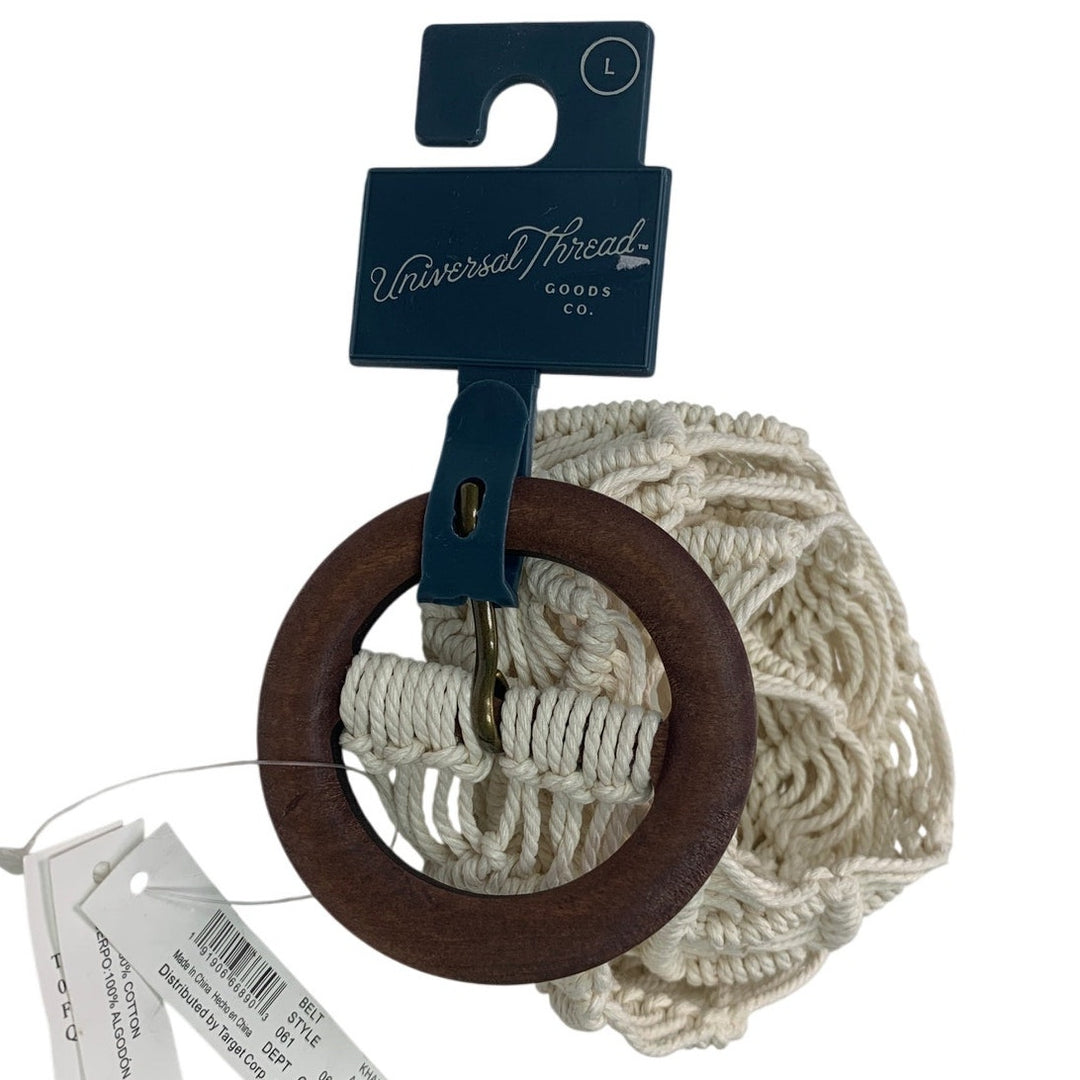 New Universal Thread Womens Large Cotton Macrame Crochet Summer Fashion Belt