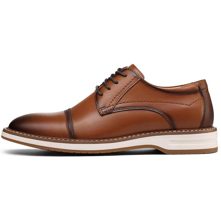 Meridos Mens Size 10 Chestnut Brown Faux Leather Lace Up Wingtip Oxford Shoes