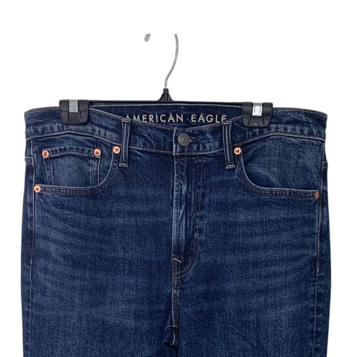 New American Eagle Womens 32X32 Cotton Blend Relaxed Straight Denim Blue Jeans
