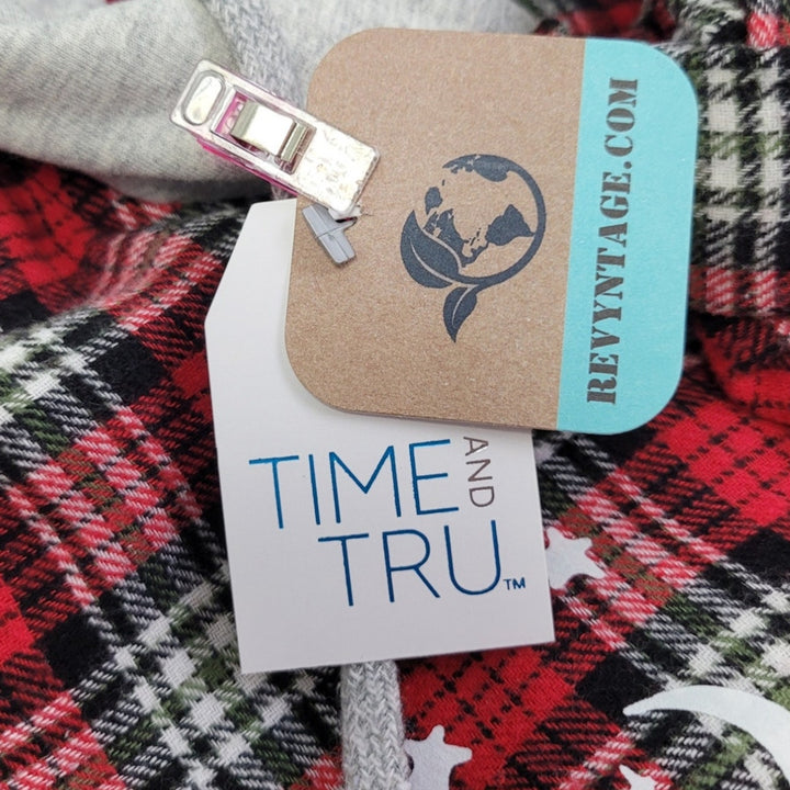 New Hand Printed Womens Small This is My Camping Hoodie Flannel Button Up Shirt