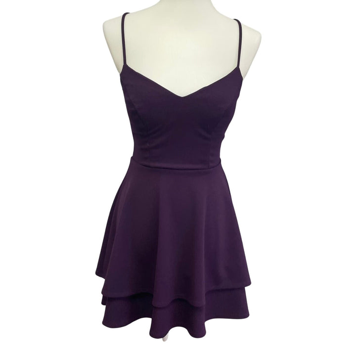 City Studio Junior Size 1 Spaghetti Strap Back Bow Machine Washable Formal Dress