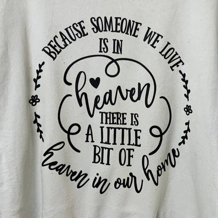 Upcycled Hand Printed Womens Oversized XS Someone in Heaven Soft Sweatshirt