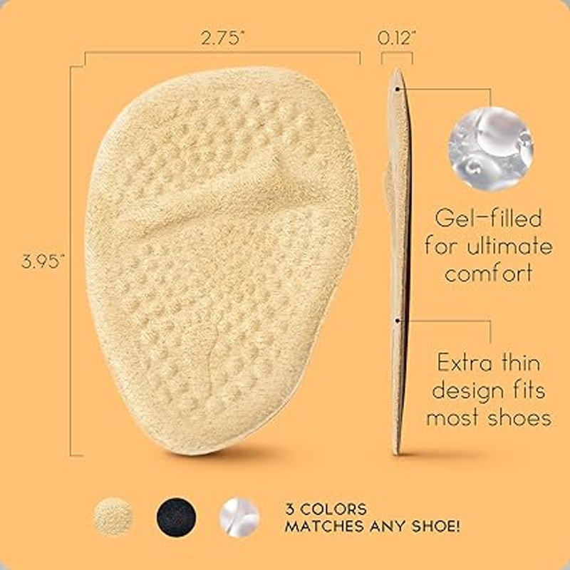 New Walkize Dark Tan Self-Adhesive Ball-of-Foot Shoe Cushions