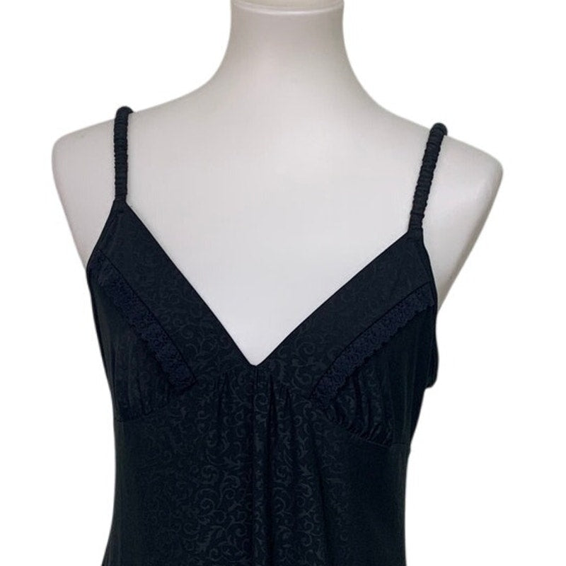 Gilligan &amp; Omalley Womens Medium Black LBD Thin Strap Lace Sleepwear Dress