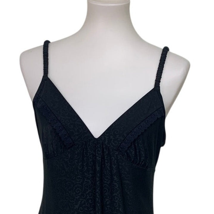 Gilligan &amp; Omalley Womens Medium Black LBD Thin Strap Lace Sleepwear Dress