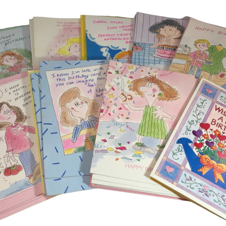 Lot of 33 New Crafting Sewing Craft Needlepoint Themed Birthday Greeting Cards