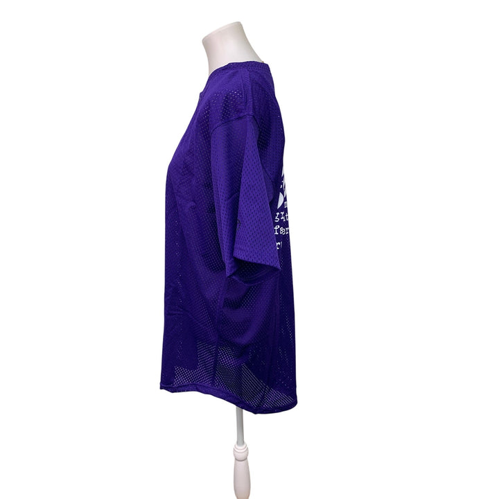 New Hand Printed Unisex Large Purple Womens Softball Short Sleeve Baseball Shirt