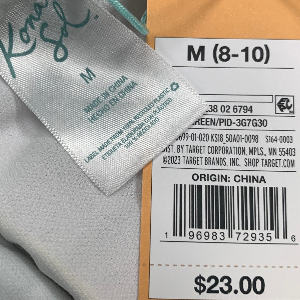 New Kona Sol Womens Medium Green Swim Separates Bikini Top w Removeable Pads