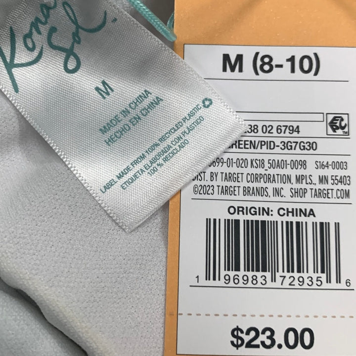 New Kona Sol Womens Medium Green Swim Separates Bikini Top w Removeable Pads