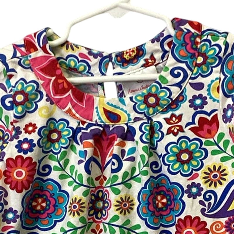 Hanna Andersson Girls Size 4 (100) Long Sleeve Floral 100% Cotton Dress