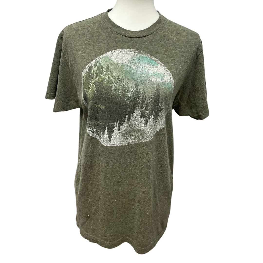 Sonoma Womens Medium Forest Tree Woodland Mountain Outdoors Crew Neck Tee