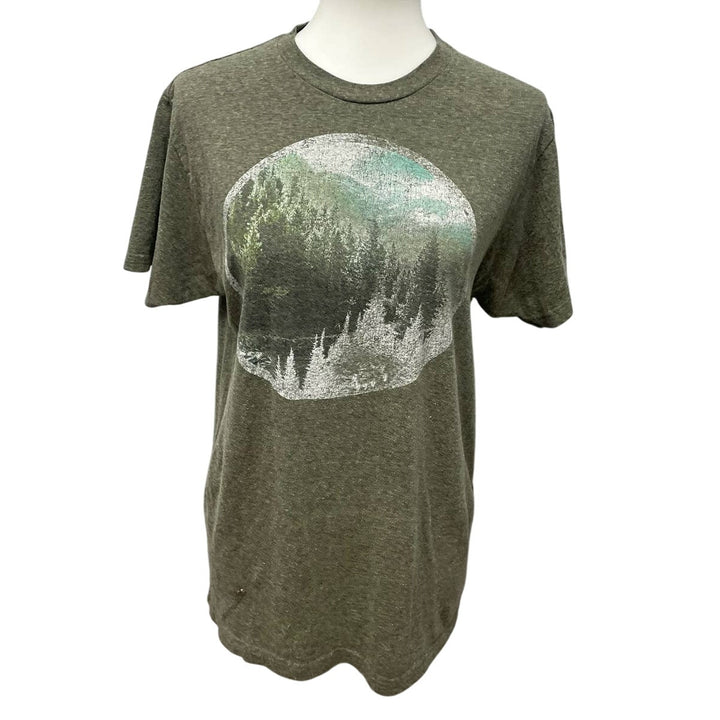 Sonoma Womens Medium Forest Tree Woodland Mountain Outdoors Crew Neck Tee