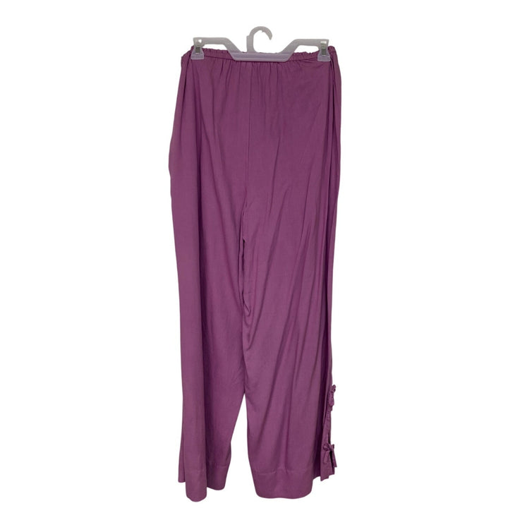 New American Eagle Womens Medium Wide Leg Side Tie Bows Pull On Flowy Pants