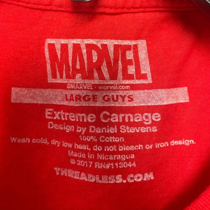 Marvel Mens Large 100% Cotton Carnage Short Sleeve Crew Neck Graphic Tee Shirt