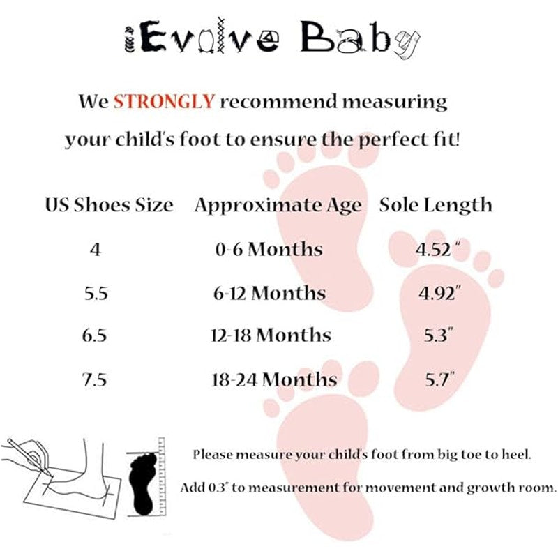 iEvolve Baby Toddler Girl Size 18 - 24 Mos Red Flower Soft Sole Prewalker Shoes