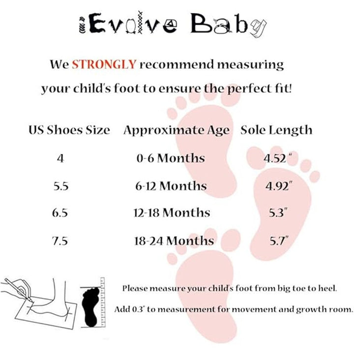 iEvolve Baby Toddler Girl Size 18 - 24 Mos Red Flower Soft Sole Prewalker Shoes