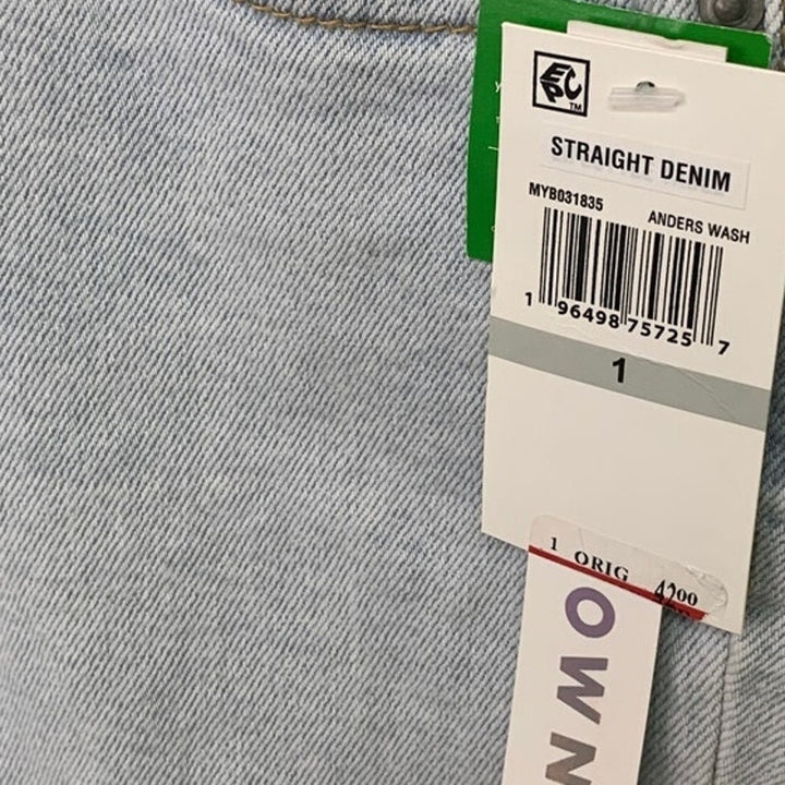 NWT New Tinseltown Juniors Size 1 High Rise Slim Straight Denim Blue Jeans
