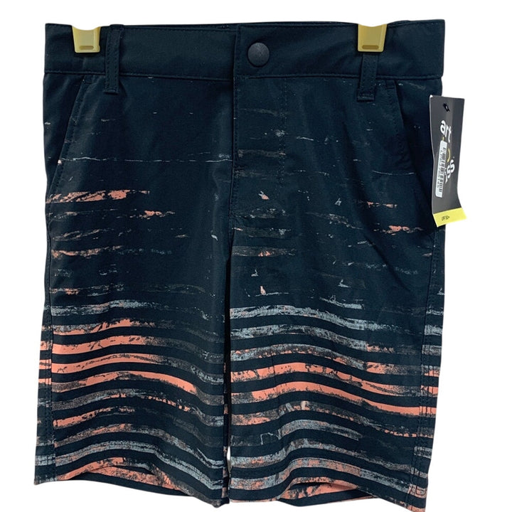 NWT New Art Class Boys Size 6 Black Orange Striped Lined UPF 50+ Swimming Trunks