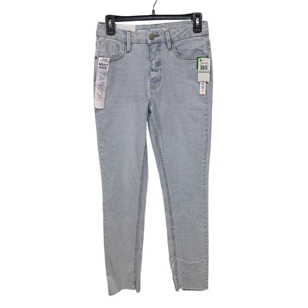 NWT New Tinseltown Juniors Size 1 High Rise Slim Straight Denim Blue Jeans