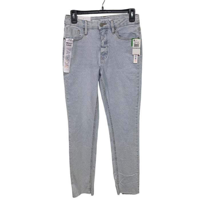 NWT New Tinseltown Juniors Size 1 High Rise Slim Straight Denim Blue Jeans