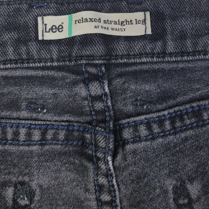 Lee Womens 12 Stretch Cotton Long Relaxed Fit Straight Leg Denim Jeans w Pockets