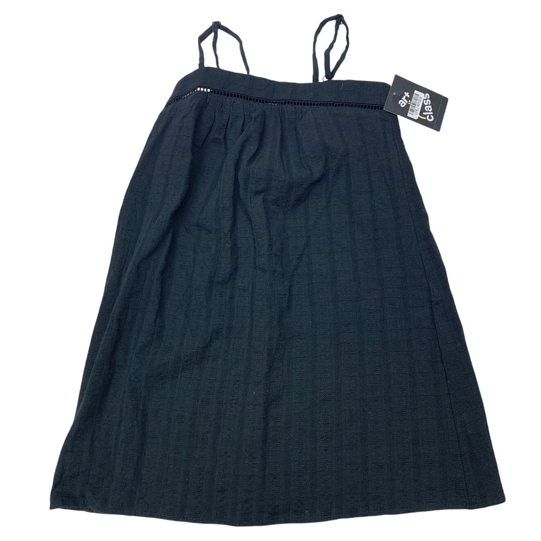 New Art Class Girls Small (6/7) Spaghetti Strap 100% Cotton Basic Black Dress