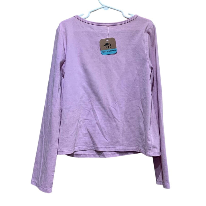 Hand Printed Upcycled Child Medium (7-8) Dragonfly Long Sleeve Crew Neck Tee