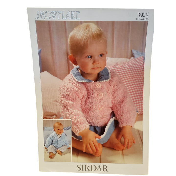 New Sirdar 3929 Snowflake Baby Child Cardigan Sweater Knitting Pattern