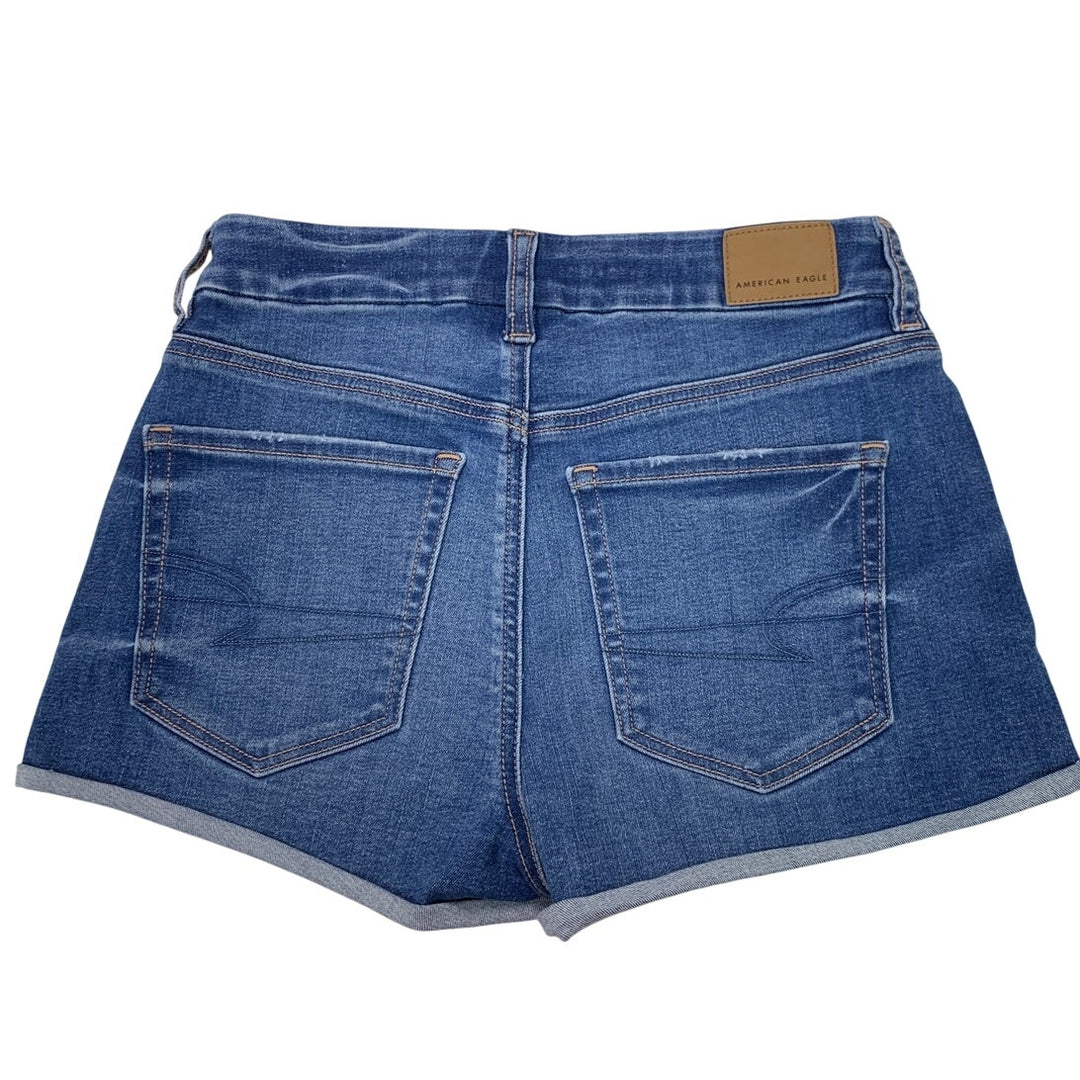 New American Eagle Womens Size 2 Stretch Curvy High Rise Shortie Jean Shorts