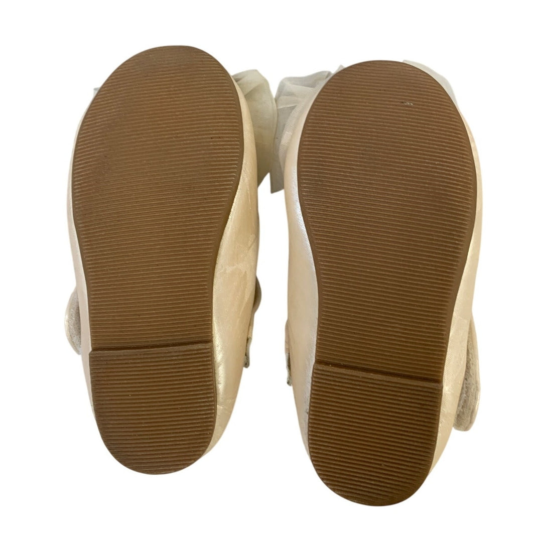 Thee Bron Toddler Girls Size 6 Beige Mary Jane Closed Round Toe Bow Shoes