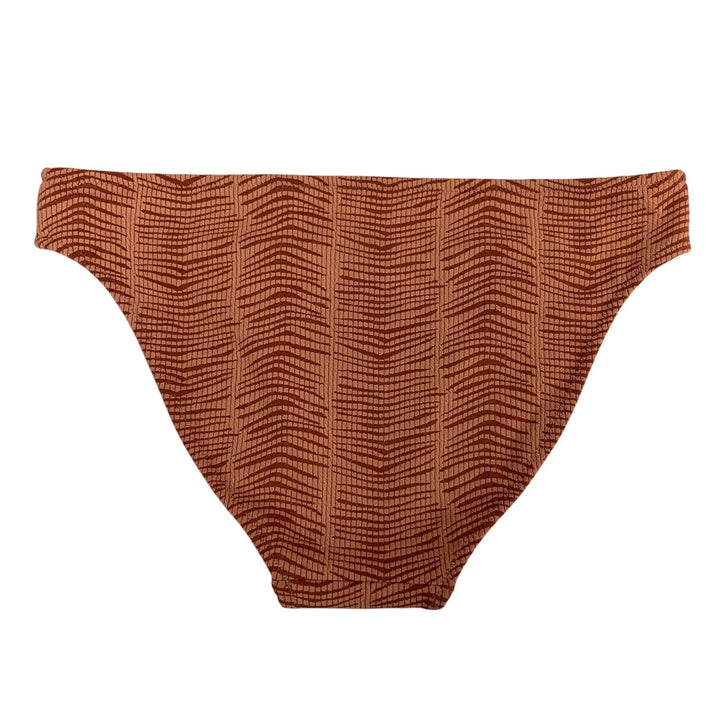 New Aerie Womens Small Orange Musk Jacquard Classic Bikini Swim Bottoms Only