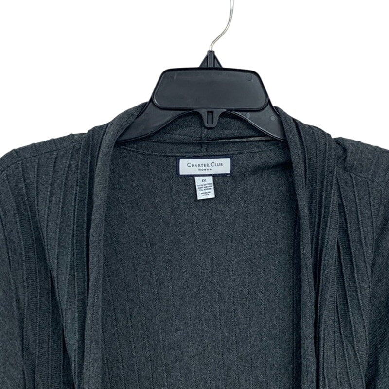NWT New Charter Club Womens 1X Long Sleeve Knit  Open Front Cardigan Sweater