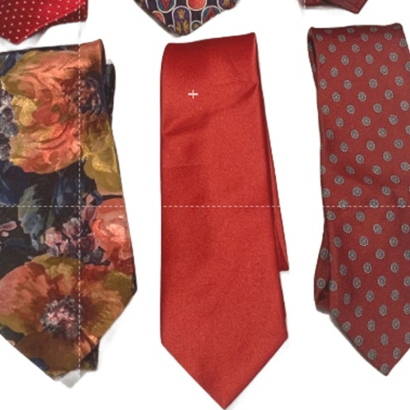 6 Gold Red Silver Polka Dot Floral Geometric Vintage &amp; Modern Mens Neck Ties