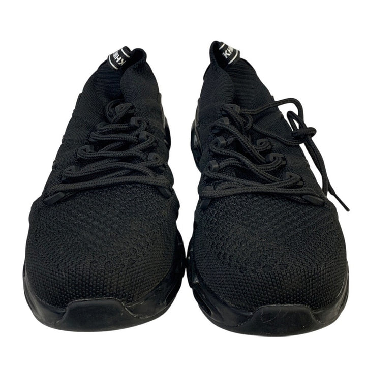 Dykhmily Mens 6.5 Black Sneakers Steel Toe Lace Up Closed Slip Resistant Shoes