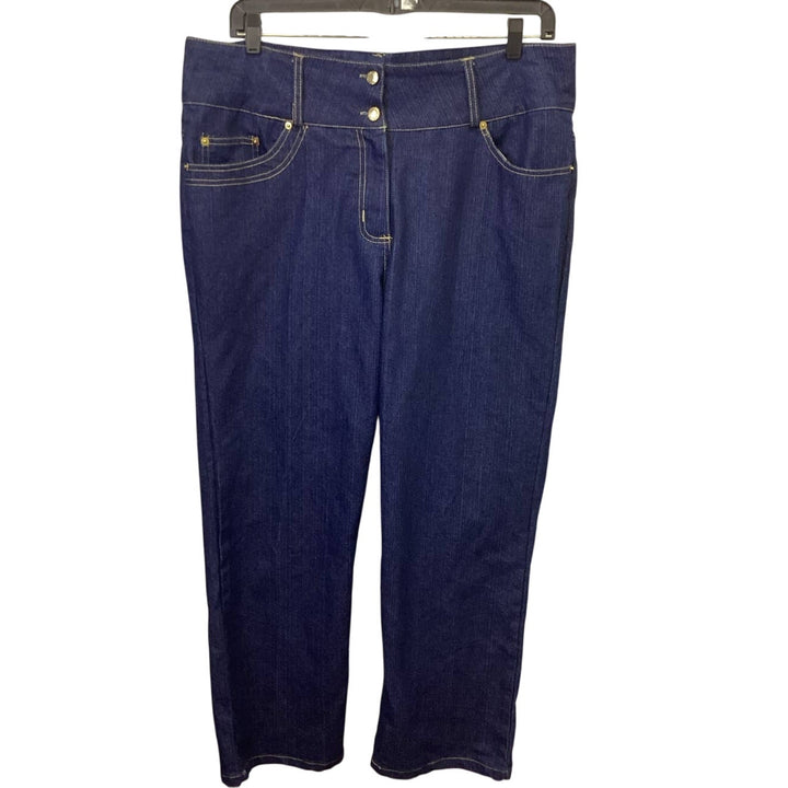 Gold Flava Womens Plus Size 20 Stretch Cotton Denim Straight Leg Blue Jeans