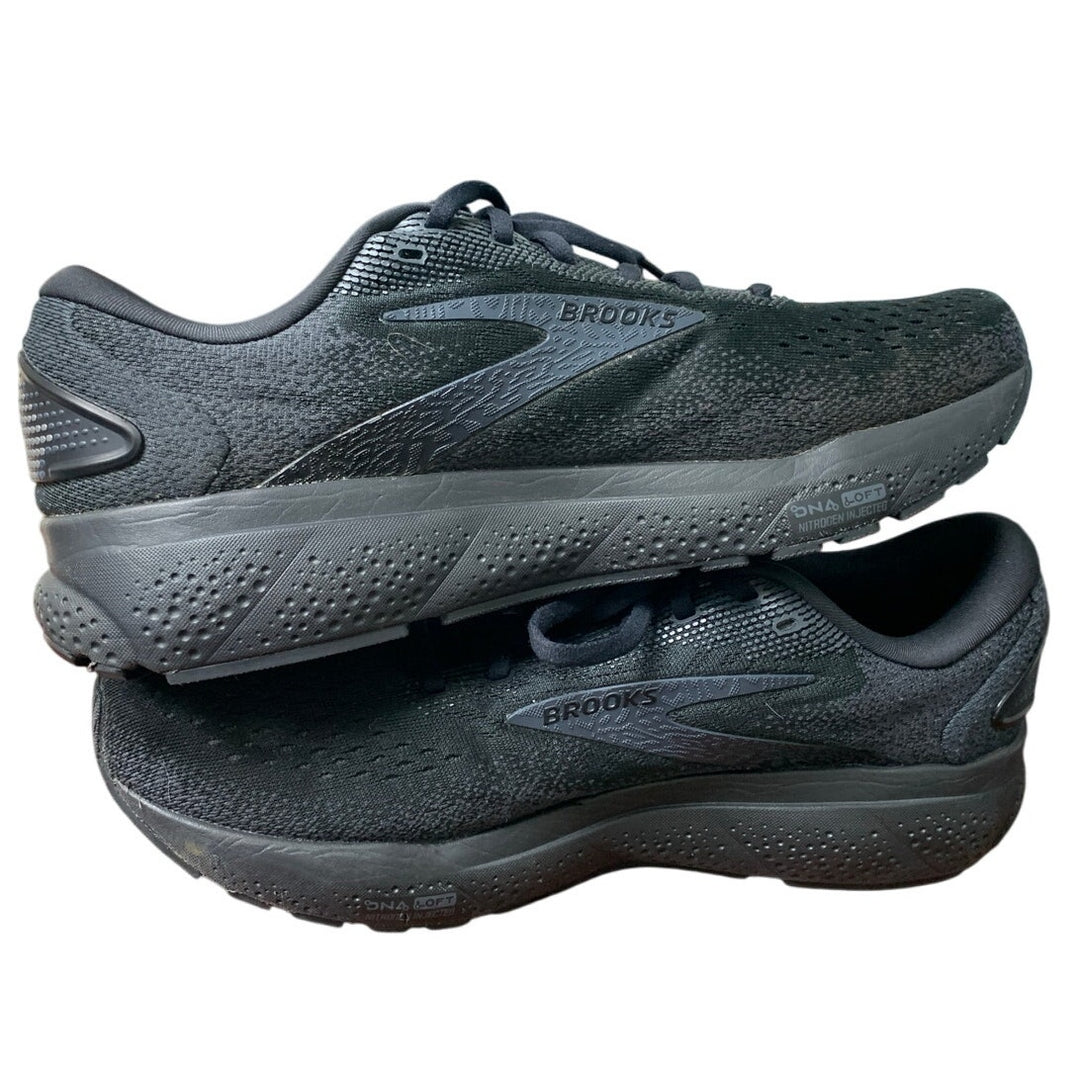 Brooks Mens Size 11.5 Ghost 16 Black Mesh Lace Up Neutral Walking Running Shoes