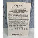 Vintage 1980s NFL Cleveland Greg Pruitt Mini Poster 38 of 50 Football Card