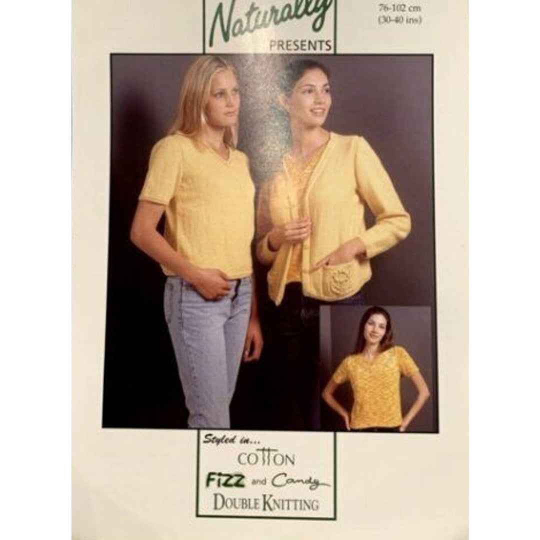 New Hand Knit Yarns by Naturally C223 Sweater Cardigan Knitting Pattern