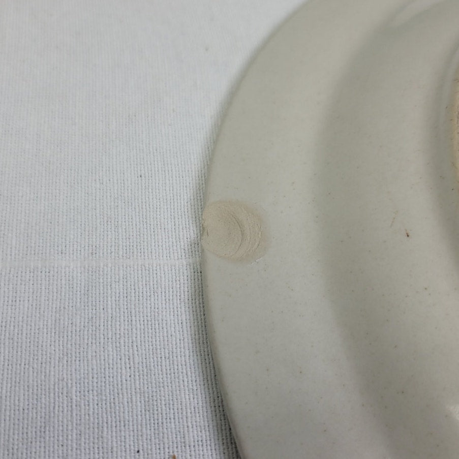 2 Vintage Pebble Stone American Hearthside Floral 10" Dinner Plates w Chip