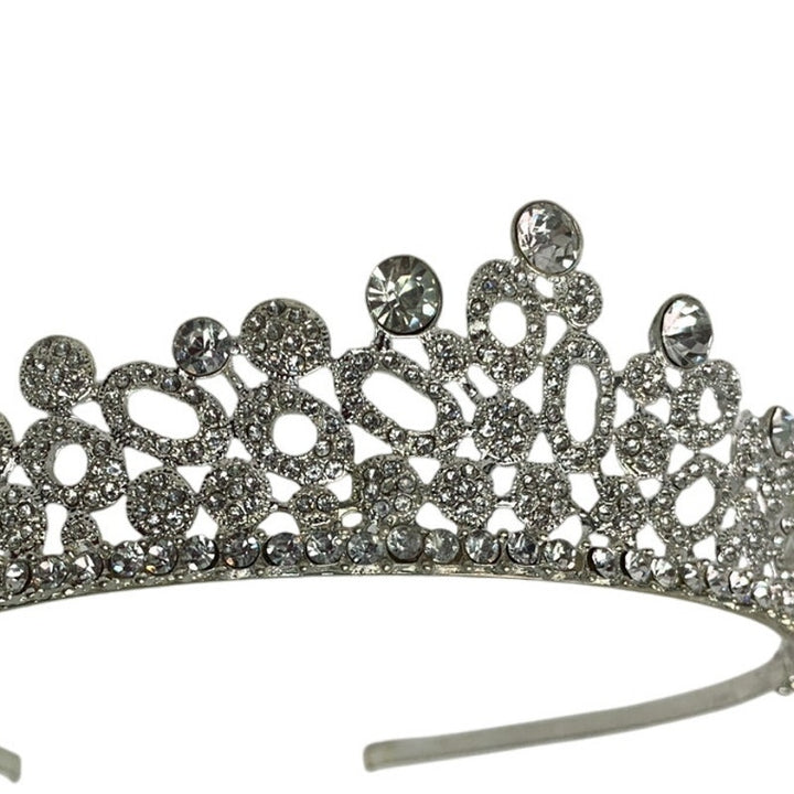 New Silver Sparkly Rhinestone Tiara Crown Bridal Quinceañera Sweet Sixteen Party