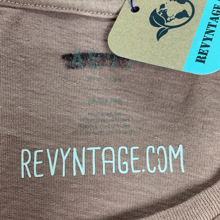 New Upcycled Hand Printed Womens Medium Lake Is My Happy Place Crew Neck Tee