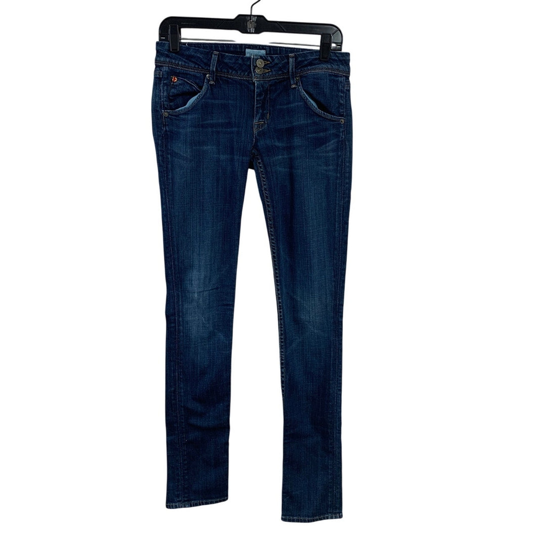 Hudson Womens Size 26 Dark Blue Stretch Cotton Collin Flap Skinny Denim Jeans