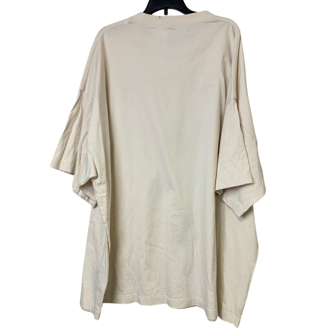 New Hand Printed Womens XL We Love Because He First Loved Us Oversized T Shirt